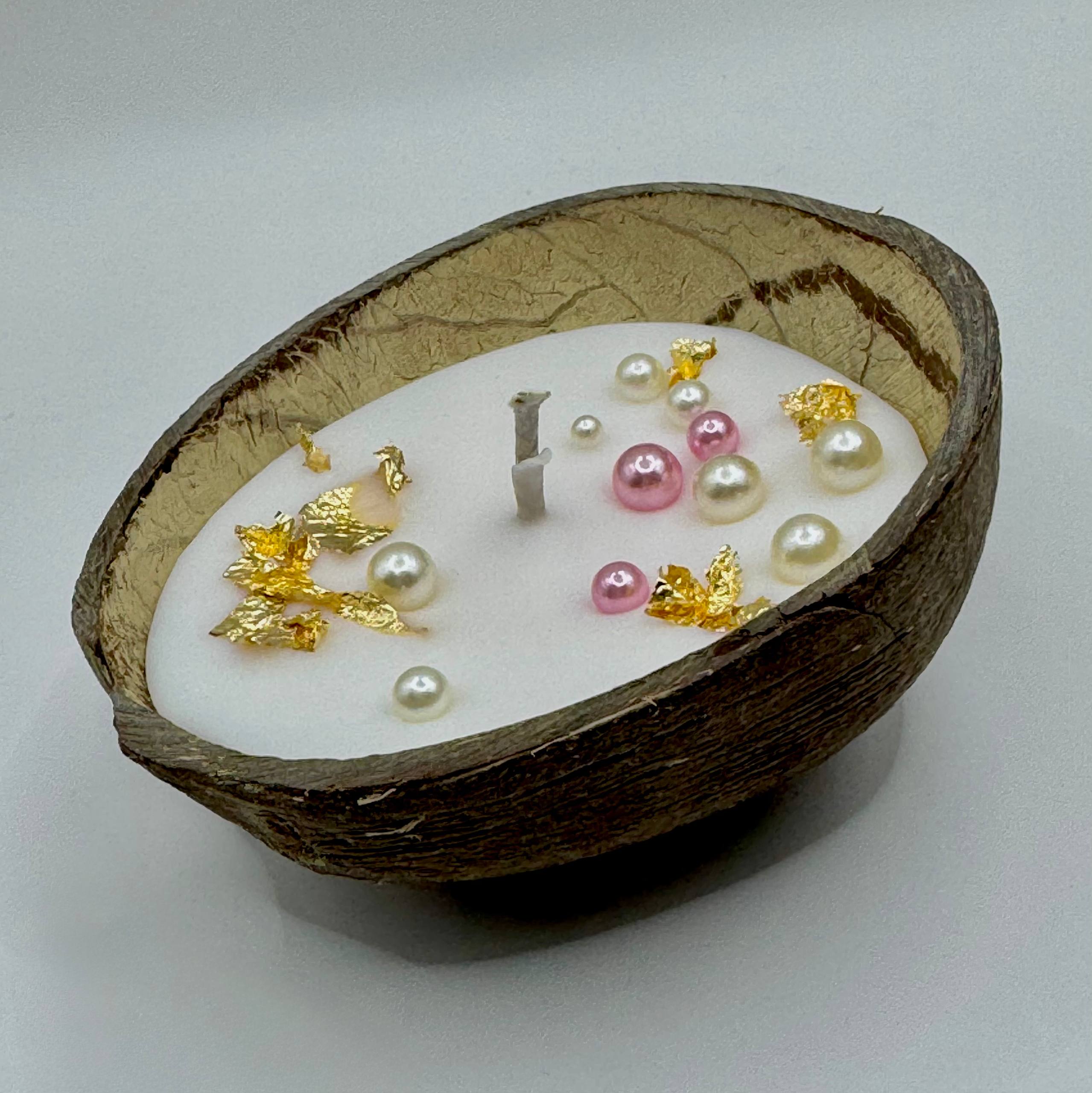 Kerze mit Goldflocken